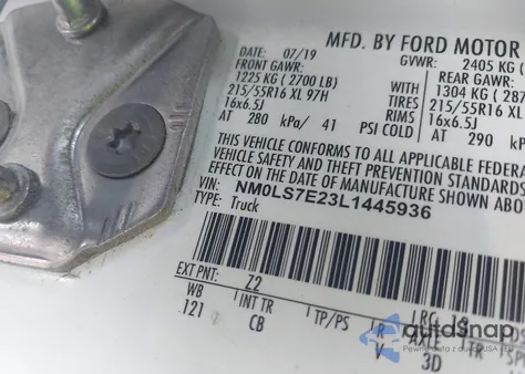 2020 Ford Transit Connect Xl Cargo Van from USA, damaged, VIN NM0LS7E23L1445936